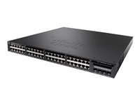 Cisco Catalyst 3650-48FQ-E - Switch - L3 - Administrerad - 48 x 10/100/1000 (PoE+) + 4 x 10 Gigabit SFP+ - skrivbordsmodell, rackmonterbar - PoE+ (775 W) WS-C3650-48FQ-E