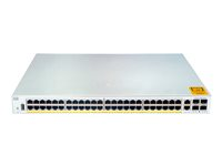 Cisco Catalyst 1000-48P-4G-L - Switch - Administrerad - 24 x 10/100/1000 (PoE+) + 24 x 10/100/1000 + 4 x gigabit SFP (upplänk) - rackmonterbar - PoE+ (370 W) C1000-48P-4G-L
