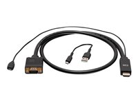 C2G 10ft (3m) HDMI to VGA Active Video Adapter Cable - 1080p - Videokort - HDMI, Mikro-USB typ B (endast ström) till HD-15 (VGA) hane - 3 m - svart - aktiv, 1080p stöd 60 Hz C2G41473