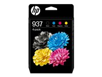 HP 937 - 4-pack - svart, cyan, magenta, gul - original - Officejet - blister - bläckpatron - för Officejet Pro 8122e, 8125e, 8134e, 8135e, 8138e, 8139e 6C400NE#30B