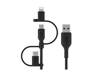 Belkin BOOST CHARGE Universal - USB-kabel - USB hane till mikro-USB typ B, Lightning, 24 pin USB-C hane - 1 m CAC001BT1MBK