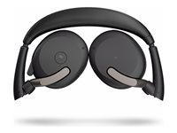 Jabra Evolve2 65 Flex MS Stereo - Headset - på örat - Bluetooth - trådlös - aktiv brusradering - USB-C - svart - med trådlös laddningsplatta - Certifierad för Microsoft-teams 26699-999-889