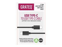 GRATEQ - USB-kabel - 24 pin USB-C (hane) till 24 pin USB-C (hane) - 5 A - 2.25 m - USB-strömförsörjning (100W) - svart 85062QC