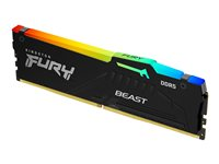 Kingston FURY Beast RGB - DDR5 - sats - 64 GB: 4 x 16 GB - DIMM 288-pin - 5600 MT/s / PC5-44800 - CL40 - 1.25 V - ej buffrad - on-die ECC - svart KF556C40BBAK4-64