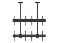 Multibrackets M Ceiling Mount Pro MBC2X2U2 - Monteringssats (2 takplattor, 12 skenor, 16 fasta armar, 4 stångklämmor, 8 förlängningsrör (80 cm), 2 skydd för takplattor) - för 8 LCD-bildskärmar - aluminium, stål - svart - skärmstorlek: 40"-65" - takmonterbar 7350073733590