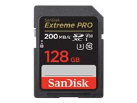 SanDisk Extreme Pro - Flash-minneskort - 128 GB - Video Class V30 / UHS-I U3 / Class10 - SDXC UHS-I SDSDXXD-128G-GN4IN