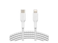Belkin BOOST CHARGE - Lightning-kabel - 24 pin USB-C hane till Lightning hane - 1 m - vit - USB-strömförsörjning (18W) CAA004BT1MWH
