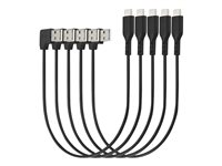 Kensington Charge & Sync USB-C Cable (5-pack) - USB-kabel - USB (hane) vinklad till 24 pin USB-C (hane) rak - USB 2.0 - 20 V - 3 A - 32.7 cm - svart (paket om 5) K65610WW