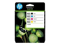 HP 903 - 4-pack - svart, gul, cyan, magenta - original - Officejet - bläckpatron - för Officejet 6950, 6951 6ZC73AE#LS3
