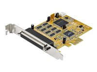 StarTech.com 8-portars PCI Express RS232 seriell kortadapter - PCIe RS232 seriellt kort - 16C1050 UART - Multiport seriellt DB9-kontroller-/-expansionskort - 15kV ESD-skydd - Windows och Linux - Seriell adapter - PCIe - RS-232 x 8 - gul - TAA-kompatibel PEX8S1050