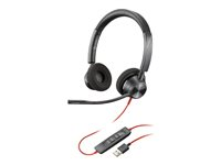 Poly Blackwire 3320 - Blackwire 3300 series - headset - på örat - kabelansluten - USB-A - svart 76J16AA