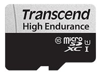 Transcend 350V - Flash-minneskort (SD-adapter inkluderad) - 64 GB - UHS-I U1 / Class10 - mikroSDXC UHS-I TS64GUSD350V