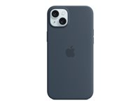 Apple - Baksidesskydd för mobiltelefon - MagSafe-kompatibilitet - silikon - stormblå - för iPhone 15 Plus MT123ZM/A