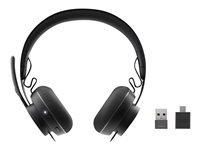 Logitech UC Zone Wireless - Headset - på örat - Bluetooth - trådlös - aktiv brusradering 981-000914