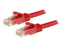 StarTech.com 15m CAT6 Ethernet Cable, 10 Gigabit Snagless RJ45 650MHz 100W PoE Patch Cord, CAT 6 10GbE UTP Network Cable w/Strain Relief, Red, Wiring is UL Certified/TIA - Category 6 - 24AWG (N6PATC15MRD) - Patch-kabel - RJ-45 (hane) till RJ-45 (hane) - 15 m - UTP - CAT 6 - formpressad, hakfri - röd N6PATC15MRD