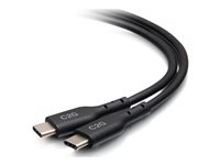 C2G 1.5ft (0.5m) USB-C Male to USB-C Male Cable (20V 5A) - USB 2.0 (480Mbps) - USB-kabel - 24 pin USB-C (hane) till 24 pin USB-C (hane) - USB 2.0 - 20 V - 5 A - 50 cm - svart C2G28881