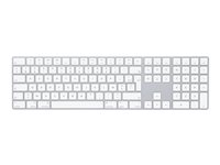 Apple Magic Keyboard with Numeric Keypad - Tangentbord - Bluetooth - AZERTY - fransk - silver - för 10.2-inch iPad; 10.5-inch iPad Air; 10.9-inch iPad Air; 11-inch iPad Pro; iPad mini 5 MQ052F/A