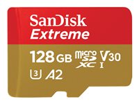 SanDisk Extreme - Flash-minneskort - 128 GB - A2 / Video Class V30 / UHS-I U3 / Class10 - mikroSDXC UHS-I SDSQXAA-128G-GN6GN