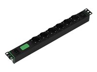 APC Easy Rack PDU Basic - Kraftdistributionsenhet (kan monteras i rack) - horisontell - AC 200-240 V - 2.3 kW - 1-fas - ingång: IEC 60320 C14 - utgångskontakter: 7 (6 st. typ F, power IEC 60320 C13) - 1U - 2 m sladd SEP6104G