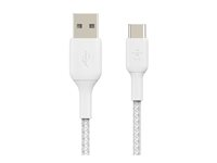 Belkin BoostCharge - USB-kabel - 24 pin USB-C (hane) till USB (hane) - 2 m - vit CAB002BT2MWH