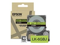 Epson LabelWorks LK-6GBJ - Svart på matt grönt - Rulle ( 2,4 cm x 8 m) 1 kassett(er) hängande låda - bandpatron - för LabelWorks LW-C610 C53S672079