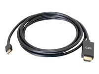 C2G 10ft Mini DisplayPort Male to HDMI Male Passive Adapter Cable - 4K 30Hz - Videokort - Mini DisplayPort hane till HDMI hane - 3.05 m - svart - passiv, stöd för 4K 84437