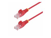 StarTech.com 50cm Red Slim CAT6 Ethernet Cable, Snagless, 28AWG, LSZH - Patch-kabel - RJ-45 (hane) till RJ-45 (hane) - 50 cm - 3.6 mm - UTP - CAT 5/5e/6 - IEEE 802.3bt - halogenfri, hakfri, koppartrådar - röd N6PAT50CMRDS