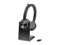 Poly Savi 7320 - Savi 7300 series - headset - på örat - DECT - trådlös - USB-A via DECT-adapter - svart - UC-certifierad 8L545AA#ABB
