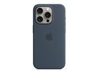 Apple - Baksidesskydd för mobiltelefon - MagSafe-kompatibilitet - silikon - stormblå - för iPhone 15 Pro MT1D3ZM/A