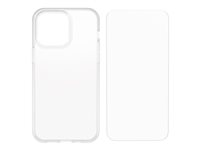 OtterBox React Series - Baksidesskydd för mobiltelefon - klar - med Trusted Glass-skärmskydd - för Apple iPhone 14 Pro Max 78-80929
