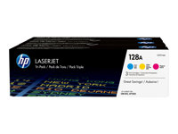 HP 128A - 3-pack - gul, cyan, magenta - original - LaserJet - tonerkassett (CF371AM) - för Color LaserJet Pro CP1525n, CP1525nw; LaserJet Pro CM1415fn, CM1415fnw CF371AM