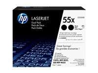 HP 55X - 2-pack - Lång livslängd - svart - original - LaserJet - tonerkassett (CE255XD) - för LaserJet Enterprise MFP M525; LaserJet Enterprise Flow MFP M525; LaserJet Managed MFP M525 CE255XD