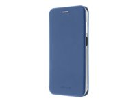 Insmat Exclusive - Vikbart fodral för mobiltelefon - kartong+papper+aluminiumfolie, polyuretan, hållare av termoplastiskt polyuretan (TPU) - electic blue - för Samsung Galaxy S23 FE 650-3214
