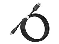 OtterBox Standard - USB-kabel - USB (hane) till 24 pin USB-C (hane) - USB 2.0 - 3 m - svart 78-52538