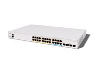 Cisco Catalyst 1300X-24NGU-4X - Switch - L3 - Administrerad - 4 x 10 Gigabit SFP28 + 8 x 1/2.5/5GBase-T (PoE++) + 16 x 10/100/1000 (PoE+) - rackmonterbar - PoE++ (740 W) C1300X-24NGU-4X