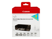 Canon PGI-29 MBK/PBK/DGY/GY/LGY/CO Multipack - 6-pack - 36 ml - grå, ljusgrå, mörkgrå, mattsvart, foto-svart, kromoptimerare - original - bläcktank - för PIXMA PRO-1 4868B018