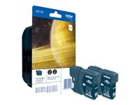 Brother LC1100BKBP2 - 2-pack - svart - original - blister - bläckpatron - för Brother DCP-185, 385, 395, 585, J715, MFC-490, 5490, 5890, 5895, 6890, 790, 795, 990, J615 LC1100BKBP2