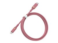 OtterBox - Lightning-kabel - Lightning hane till 24 pin USB-C hane - 1 m - rosaglittrande rosa - Strömförsörjningsstöd 78-52650