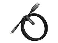 OtterBox Premium - Lightning-kabel - USB hane till Lightning hane - 2 m - mörk asksvart 78-52644