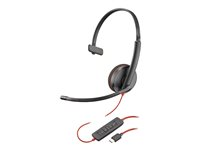 Poly Blackwire C3210 - Blackwire 3200 Series - headset - på örat - kabelansluten - USB-C - svart - Skype-certifierat, Avaya-certifierad, Cisco Jabber-certifierad 77R26A6