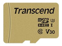 Transcend 500S - Flash-minneskort (adapter, microSDHC till SD inkluderad) - 16 GB - Video Class V30 / UHS-I U3 / Class10 - microSDHC TS16GUSD500S