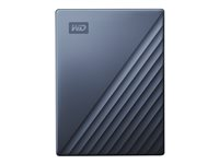 WD My Passport Ultra WDBFTM0050BBL - Hårddisk - krypterat - 5 TB - extern (portabel) - USB 3.1 (USB-C kontakt) - 256 bitars AES - blå WDBFTM0050BBL-WESN