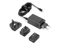 Lenovo 65W USB-C Travel Adapter - Strömadapter - AC 100-240 V - 65 watt - svart - för ThinkPad T16 Gen 4 21QN 40AW0065WW