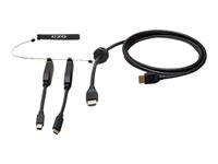 C2G 10ft (3m) 4K HDMI Premium Cable and Dongle Adapter Ring with Color Coded Mini DisplayPort and USB-C - Videoadaptersats - svart - guldblinkade kontakter, 4K60Hz stöd, 4K 30 Hz-stöd (mDP) C2G30056