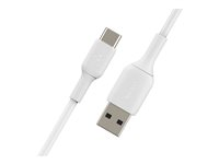 Belkin BOOST CHARGE - USB-kabel - 24 pin USB-C (hane) till USB (hane) - 15 cm - vit CAB001BT0MWH