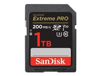 SanDisk Extreme Pro - Flash-minneskort - 1 TB - Video Class V30 / UHS-I U3 / Class10 - SDXC UHS-I SDSDXXD-1T00-GN4IN