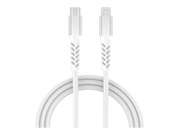 GRATEQ PRO - Lightning-kabel - 24 pin USB-C hane till Lightning hane - 2.25 m - vit - USB Power Delivery (60W), flätad kabel 86041GC