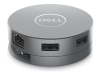 Dell 6-in-1 Multiport Adapter DA305 - Dockningsstation - USB-C - HDMI, DP, USB-C - 1GbE - för G15; Inspiron 13 5310, 14 54XX; Latitude 13, 7330; Precision 3551, 7560, 77XX; XPS 13 9315 DELLDA305Z