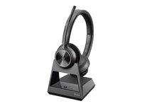 Poly Savi 7320 - Savi 7300 series - headset - på örat - DECT - trådlös - USB-A via DECT-adapter - svart - Certifierad för Microsoft-teams, UC-certifierad 8L553AA#ABB