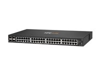 HPE Aruba Networking CX 6000 48p 10M/100M/1G 4p SFP 1G Switch - Switch - Administrerad - 48 x 10/100/1000 + 4 x gigabit SFP (upplänk) - sida till sida luftflöde - rackmonterbar, väggmonterbar - BTO R8N86B#ABB